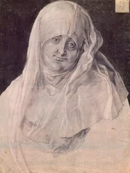 Pyhä Anna pään peitossa, Albrecht Durer (1471-1528), piirustus