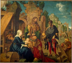 The Adoration of the Magi (puumaalaus