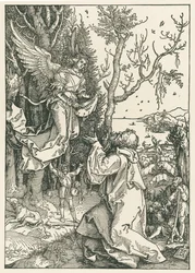 Enkeli tuo viestin Joakimille, noin 1504 (puupiirros).
