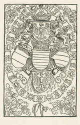 Maximilian I:n vaakuna roomalaisten kuninkaana.