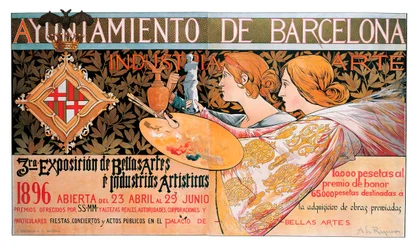 Cartell de la tercera "Exposició de Belles Arts i Indústries Artístiques" de Barcelona l