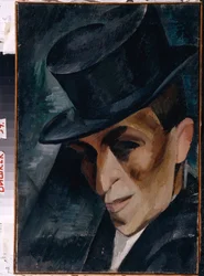 Muotokuva miehestä, jolla on silinterihattu