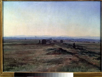 ""Näkymä Via Appialle (Appian Way) auringonlaskun aikaan"" Aleksanteri Ivanovin (1806-1858) maalaus 1845 Valtion Tretjakovin galleria, Moskova