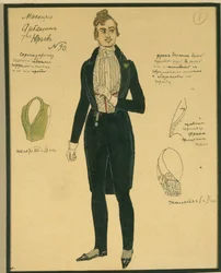Arbenin. Pukusuunnittelu M. Lermontovin näytelmään The Masquerade, 1917