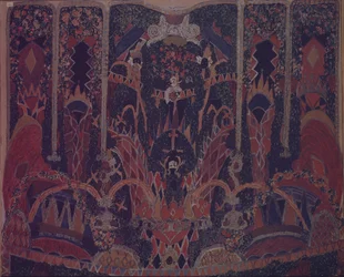 Naamiaisaiheisen esiripun luonnos M. Lermontovin näytelmään ”Naamiaiset”, 1917
