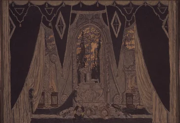 Lavasuunnittelu näytelmään Don Juan, J.-B. Molliére, 1910