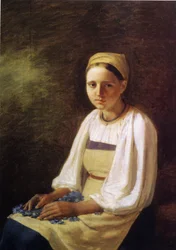 Talonpoikatyttö ruiskukilla, 1820-luku