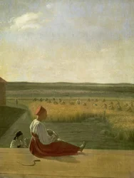 Sadonkorjuu kesällä 1820-luvulla