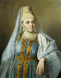 Marfa Venetsianovan muotokuva Aleksei Venetsianovin (1780-1847) asussa, n. 1828