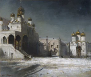 Katedraaliaukio Moskovan Kremlissä yöllä, 1878