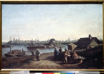 ""Kazanin kaupunki Volgan rannalla Venäjällä"" Aleksei Petrovitš Bogolyubovin (Bogoliubov tai Bogoliubovin) maalaus (1824-1896) 1861 Venäjän valtionmuseo, Pietari