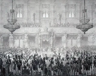 Valtiollinen juhla-ateria Ferdinand I:n (1793-1875) kruunajaisten kunniaksi