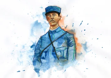 Ensimmäinen maailmansota: Charles de Gaullen (1890-1970) muotokuva vuonna 1914