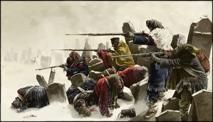 Ranskalaisten vetäytyminen Venäjällä, hautausmaalla, talvi 1812, 2024.