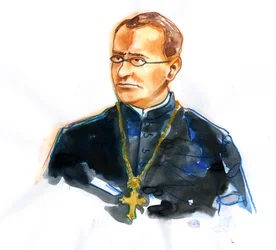 Muotokuva Gregor Mendelistä (1822-1884), katolinen munkki ja kasvitieteilijä genetiikan perustaja (Gregor Mendelin muotokuva saksankielisestä määriläisestä tiedemiehestä ja augustinolaisluvasta, joka saavutti kuoleman jälkeen mainetta modernin genetiikan t