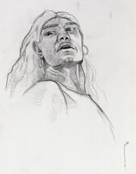 Muotokuva merirosvosta (yksityismies) tai merimiehen rintakuva. Piirustus Alessandro Lonati.