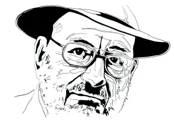 Italian intellektuellin Umberto Econ muotokuva (1932-2016)