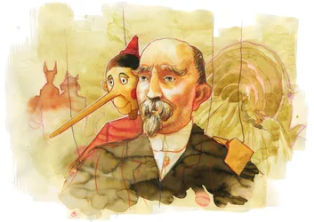 Italialaisen kirjailijan Carlo Collodin (1826-1890), Pinocchio-hahmon luojan, muotokuva