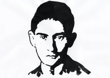 Pragilaisen kirjailijan Franz Kafkan (1883-1924) muotokuva (Saksankielisen kirjailijan Franz Kafkan muotokuva)