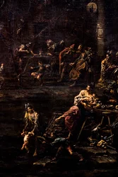 Pelureita, sotilaita ja kulkureita, n. 1720/30 (Öljy kankaalle)