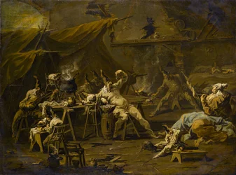 Pulcinellan ja Colombinan ateria, noin 1725-1730.