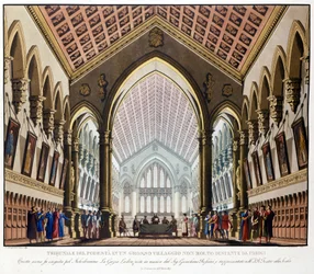 Sanquiricon lavastus Gioacchino Rossinin oopperaan "La gazza ladra", joka esitettiin Teatro alla Scalassa Milanossa vuonna 1817: Tribunal du Podestat lähellä Pariisia.