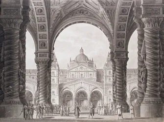 Peter Winterin Opera seria I due Valdomiri -teatterin lavastus. Teatro alla Scala, 1818.