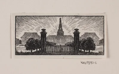 Tanskalainen:  Hertzin "Posthuset i Hirschholm" vinjetti.