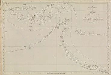 Plans of Ports, Dalrymple, Alexander julkaistu 1791 ID-numero 41167-2001 Luutnantti Edward Harveyn osittain korjaama Persianlahden osan tasokartta 1778.