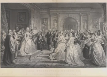 Alexander Hay Ritchie - Tasavaltalainen hovi (Lady Washingtonin vastaanottopäivä) Daniel Huntingtonin mukaan.