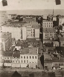 Näkymä itään Chicagon oikeustalon kupolista, 1858