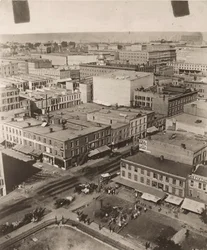 Näkymä koilliseen Chicagon oikeustalon kupolista, 1858
