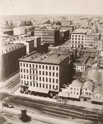 Näkymä luoteeseen Chicagon oikeustalon kupolista, 1858
