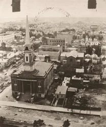 Näkymä etelään Chicagon oikeustalon kupolista, 1858
