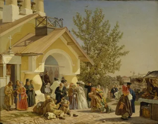 Poistumassa Pihkovan kirkosta, 1864