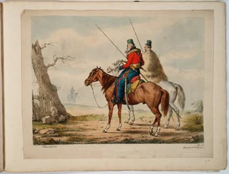 Kasakat - Sauerweid, Aleksanteri Ivanovitš (1783-1844) - 1815-1819 - Värilitografia - 52,3x68,7 - Yksityiskokoelma