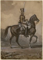 Venäjän lohikäärme - Sauerweid, Alexander Ivanovich (1783-1844) - 1820 - Akvarelli paperille - 22,9x16,2 - Yksityiskokoelma