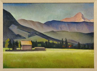 Daniel-huippu Zugspitz-vuorilla, Baijeri (maalaus pahville)