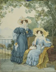 Muotokuva kilpailija Ekaterina Artemievna Vorontsovasta 1780-1836 ja prinsessa Jelena Mikhailovna Galitsinesta 1776-1856, 1825