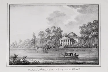 Kreivitär de Lavalin kesätalo Aptekarsky-saarella -sarja Näkymät Pietariin, 1820-luku