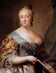 Elisabet Petrovnan (1709-1762) muotokuva, Venäjän keisarinna nimellä Elisabet I, Pietari Suuren tytär. 1700-luku, Eremitaaši, Pietari