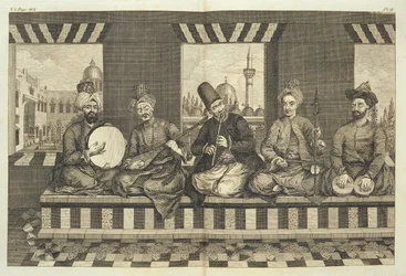 Syyrian Musicians, levy 4 "Natural History of Aleppo", pub. Patrick Russell, 1794