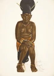 Napudre, Tuban (Niangara) Haut Ouellen vaimo Drawings and Paintings of Africasta, teloitettiin Citroen Center Africa -retkikunnan aikana, toinen Haardt Audouin-Dubreuil -tehtävä, pubi. Pariisi, 1927 (