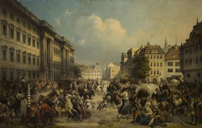 Venäjän joukot miehittivät Berliinin lokakuussa 1760, 1849