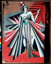 ""Herodian hahmo"" Puku Oscar Wilden näytelmän ""Salome"" hahmoille. Guassi Alexandra Alexandrovna Exter (1882-1949) 1917 State Central A. Bakhrushin -teatterimuseo, Moskova, Venäjä