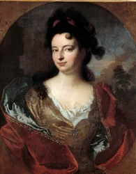 Ludvig XIV:n hovin naisen muotokuva Francois Desportesin maalaus (1661-1743)