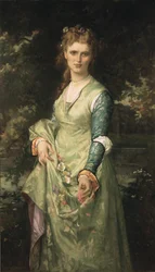 Christina Nilsson en Ophelie - Christina Nilsson (1843-1921) Opheliana, kirjoittanut Cabanel, Alexandre (1823-1889). Öljy kankaalle