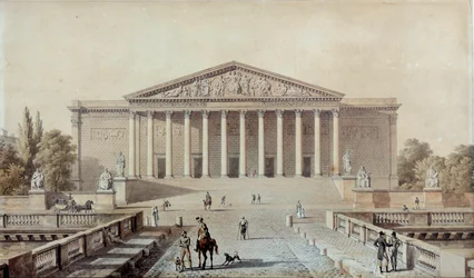 Suunnitelma kansalliskokousta eli Palais Bourbonia, Palais du Corps législatifia varten. 1800-luku. Pariisi, Palais Bourbon
