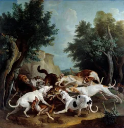 Sudenmetsästys, 1725. Mitat: 3,36 x 3,32 m. Rennes, Musée des Beaux-Arts