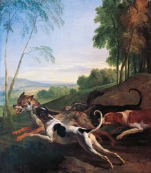 Susimetsästys, maalaus Alexandre-Francois Desportes (1661-1743), Ranska